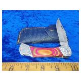 Damascus pocket knife