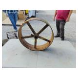 Large metal pulley
