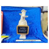 Pig statue with chalkboard that you can write on