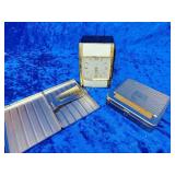 Vintage cigarette case,roll paper,clock