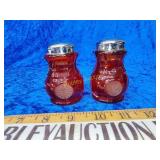 Coin glass salt and pepper shakers