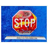 Hand-painted stop sign Roadrunmer Monroe County