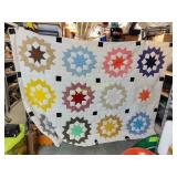 Huge older Quilt 104"x77" roughly looks hand done