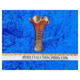 Vintage carnival ripple glass vase