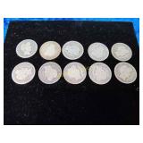 10x Barber Silver Dimes
