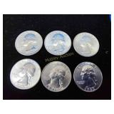 6x Silver Quarters