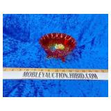 Red glass candy dish