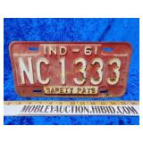 1961 Indiana license plate