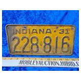 1931 Indiana license plate