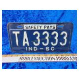 1960s Indian license plate