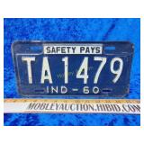 1960s Indiana license plate