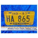 1957 Indiana license plate