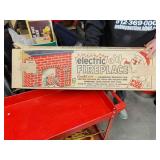 Vintage cardboard fireplace logs not included