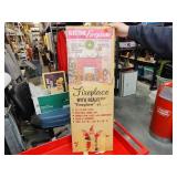 Vintage Christmas cardboard fireplace