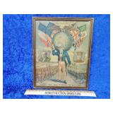 Original WW1 CARRYING THE WORLD TO VICTORY POSTER