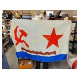 Original USSR Navy stream rare  naval ensign flag