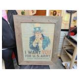 I want you for US army recruiting poster in frame
