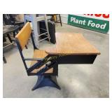 Antique desk with folding top