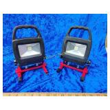 Two LED work lights