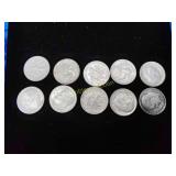 10x Silver dimes