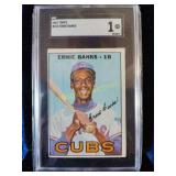 SGC graded 1967 Topps Ernie Banks card vintage