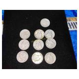 10 Mercury Silver dimes