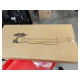 Bamboo hamper with dual compartments brand new