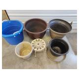 Large Flower pots and bucket