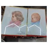 Framed drawings of children