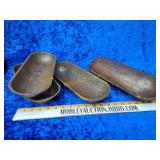 Three vintage bread pans they lock