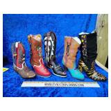 Store displays cowboy boots 1 of each no pairs