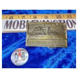 International harvester belt buckle and button