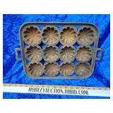 Early gate Marked cast iron muffin pan