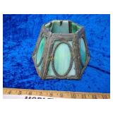 Antique pewter glass lamp shade NO SHIPPING