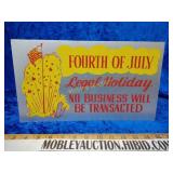 Vintage store closed and advertising sign