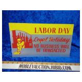 Vintage store closed and advertising sign