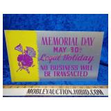 Vintage store closed and advertising sign