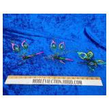 Three spring bugs metal decor