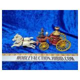 Cast iron horse carriage fire wagon