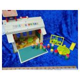 Vintage Fisher-Price play family School with lots