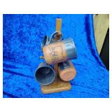 Pottery 4pc cups with pigs NO SHIPPING