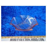 Pink glass dish art Deco