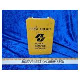 Vintage 1st aid metal box with contents