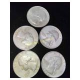 5x Silver Quarters