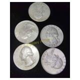 5x Silver Quarters