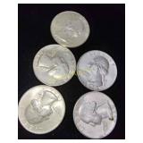 5x Silver Quarters