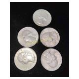 5x Silver Quarters