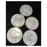 5x Silver Quarters