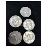 5x Silver Quarters