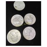 5x Silver Quarters